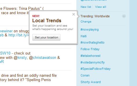 Twitter launches Trends for YOUR Area.