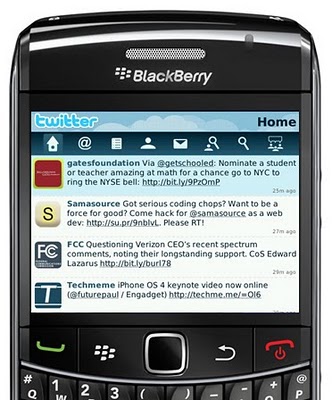 Twitter Launches Official Blackberry Application