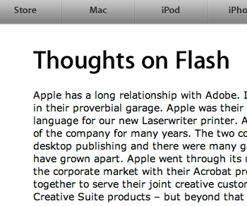 Steve Jobs: “Gedanken ĂŒber Adobe Flash”