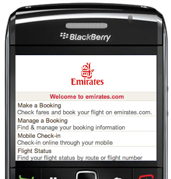 Emirates Airlines Launches Mobile Phone Booking