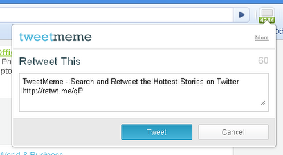 TweetMeme extension just made Retweeting from Chrome even easier.