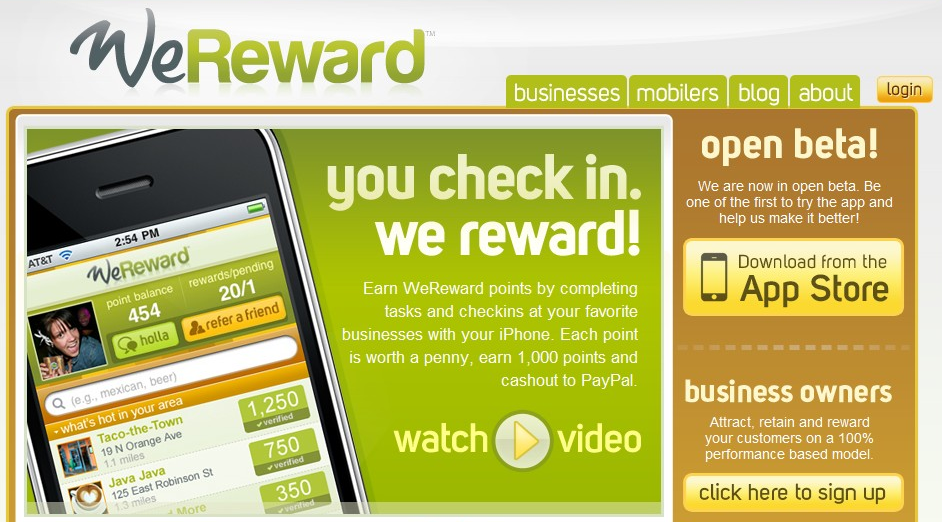 WeReward: Someone finally got check-in apps right.