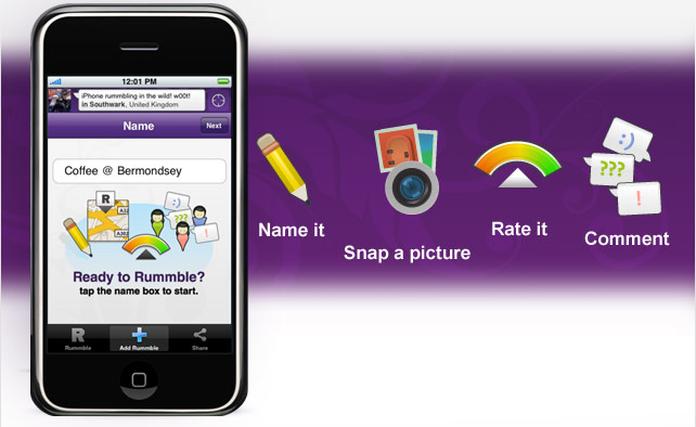 Rummble: Truly smart location suggestions, and a new UI coming soon.