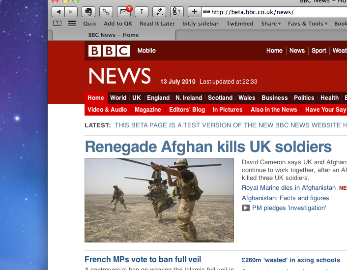 New BBC Website goes live tomorrow but you can see it now.
