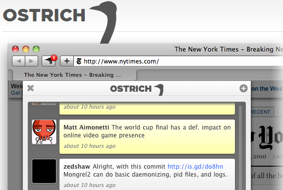 Safari’s first Twitter app, Ostrich, puts slick and simple into the forefront.