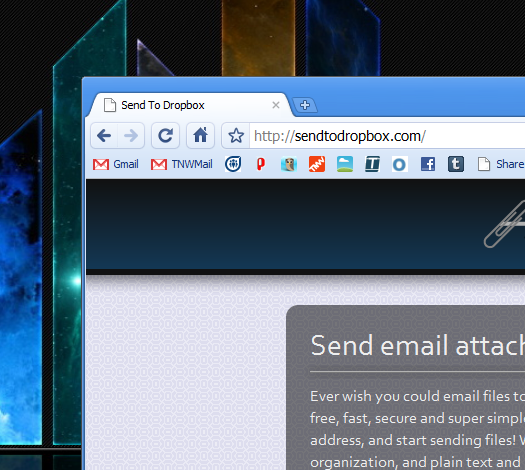 Want to email files to your Dropbox? Send to Dropbox does just that.