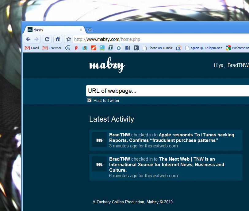 Mabzy takes a Foursquare approach to Internet browsing.