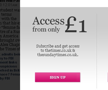 The Times Paywall Is Now Active. £1 Please!