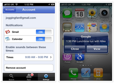 Gmail and Google Calendar push notifications come to the iPhone