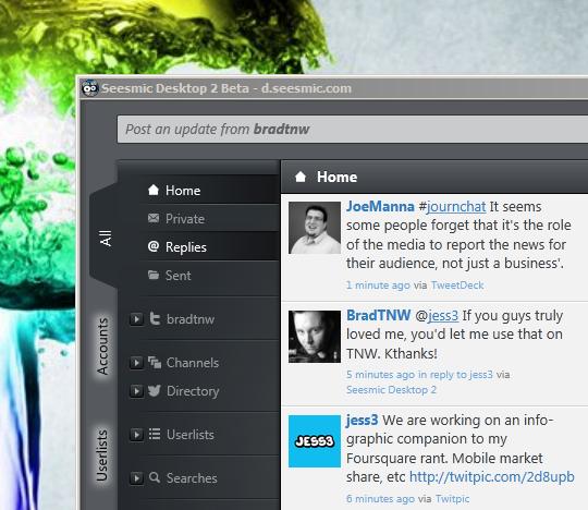 Seesmic Desktop 2 Beta: Now with real-time Twitter user streams.