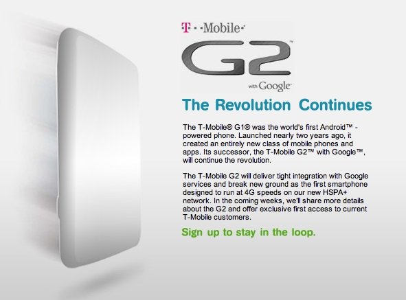 T-Mobile Officially Announces It’s First HSPA+ Handset: The T-Mobile G2
