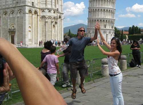 Leaning Tower of Pisa photo bomb