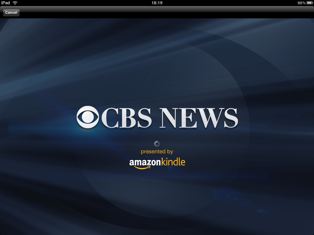 New CBS News iPad app “presented by Amazon Kindle”