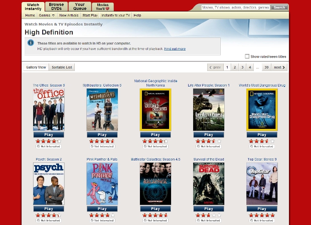 Netflix now offers over 1,100 HD streaming choices