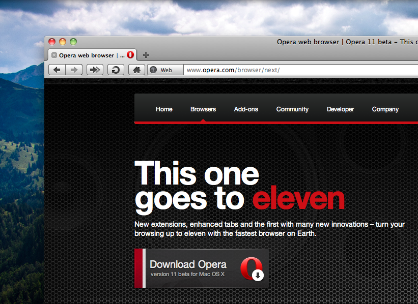Opera 11 beta unveiled, now features tab stacking and extensions