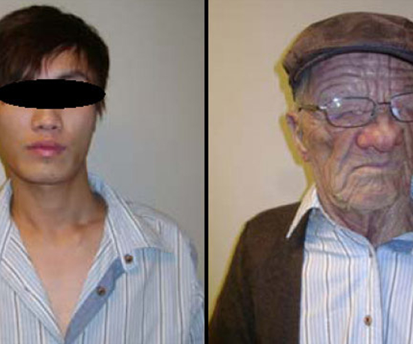 Truly unbelievable. A man disguised as an old man boards international flight
