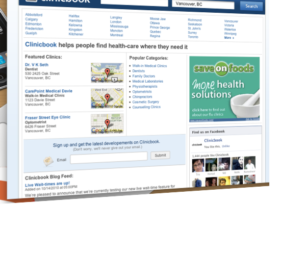 Find a clinic or caregiver when you need them with ClinicBook