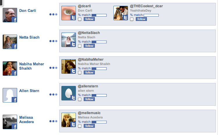 FriendLynx helps you find your Facebook friends on Twitter