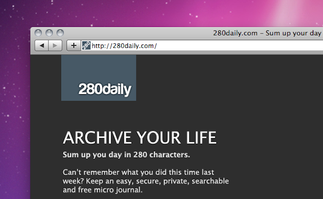 280daily: 280 characters to sum up your day