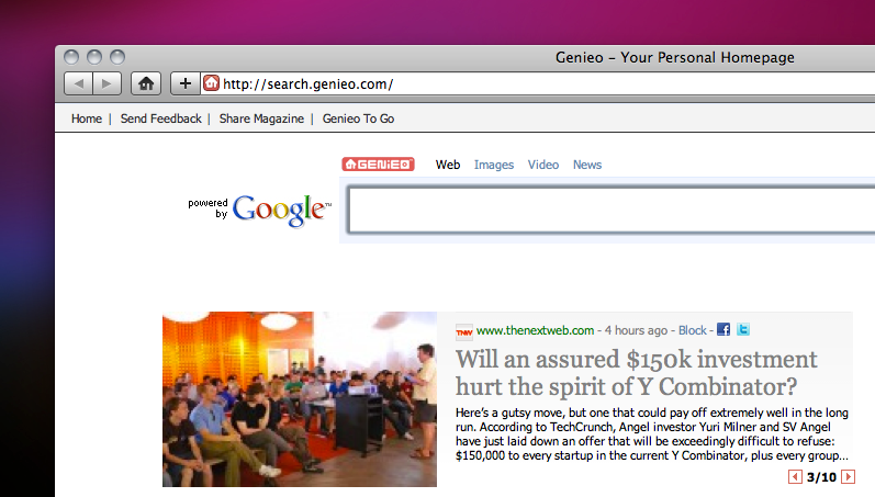Genieo, the personalized homepage that you’ll actually use, comes to the Mac