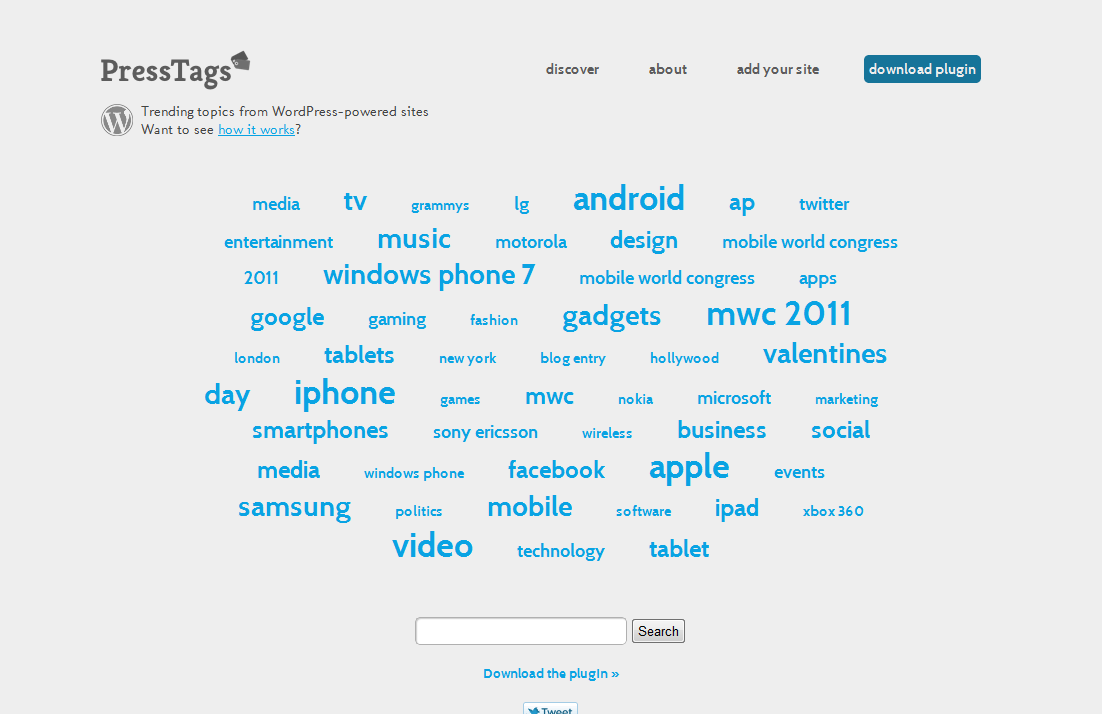 Press Tags: An ingenious plugin to discover trending topics among WordPress blogs
