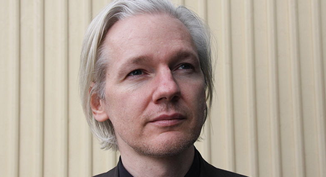 Julian Assange shows up at Occupy London wearing an Anonymous mask