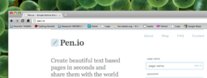 Pen.io: A quick, simple and elegant way to publish text on the web