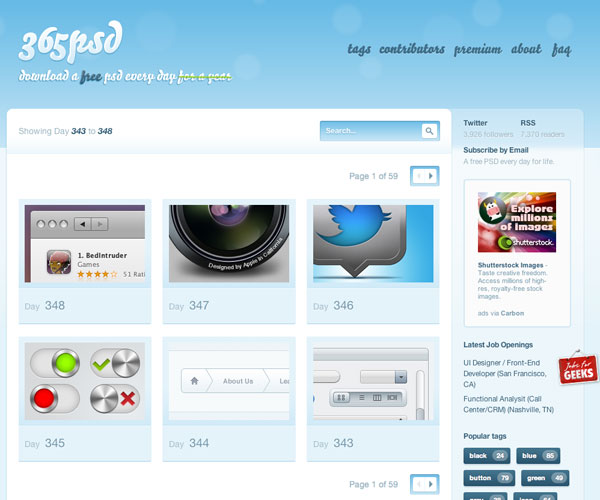 365psd gives away free Photoshop files every day