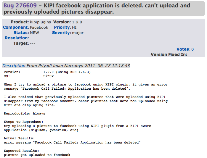 Facebook bans KDE application without warning, deletes user photos