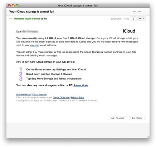 If you use up your iCloud storage, you’ll stop getting email