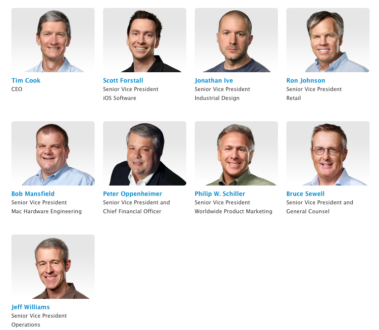 Apple posts new official executive organization chart