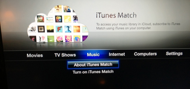 iTunes Match makes a beta appearance on the Apple TV