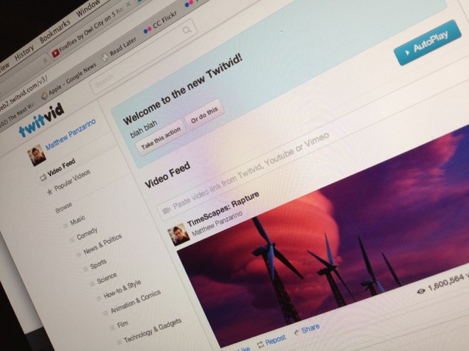 Twitvid launches its new social video network with 12 million users and a slick video discovery experience ...