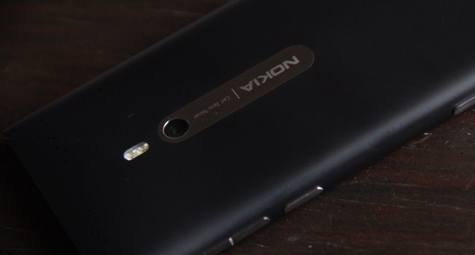 The back of a Lumia 800 handset.