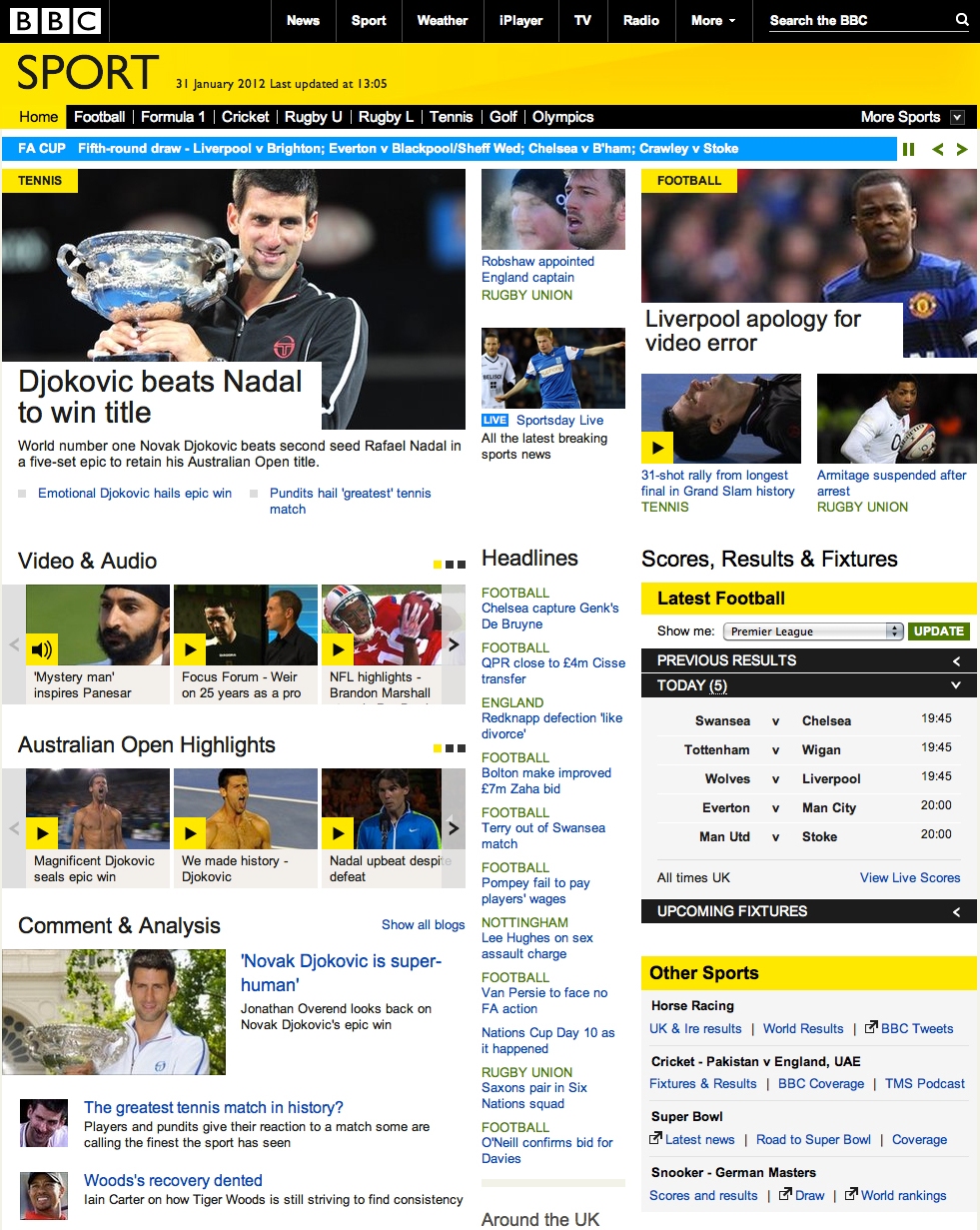 The BBC Overhauls its Sports Website