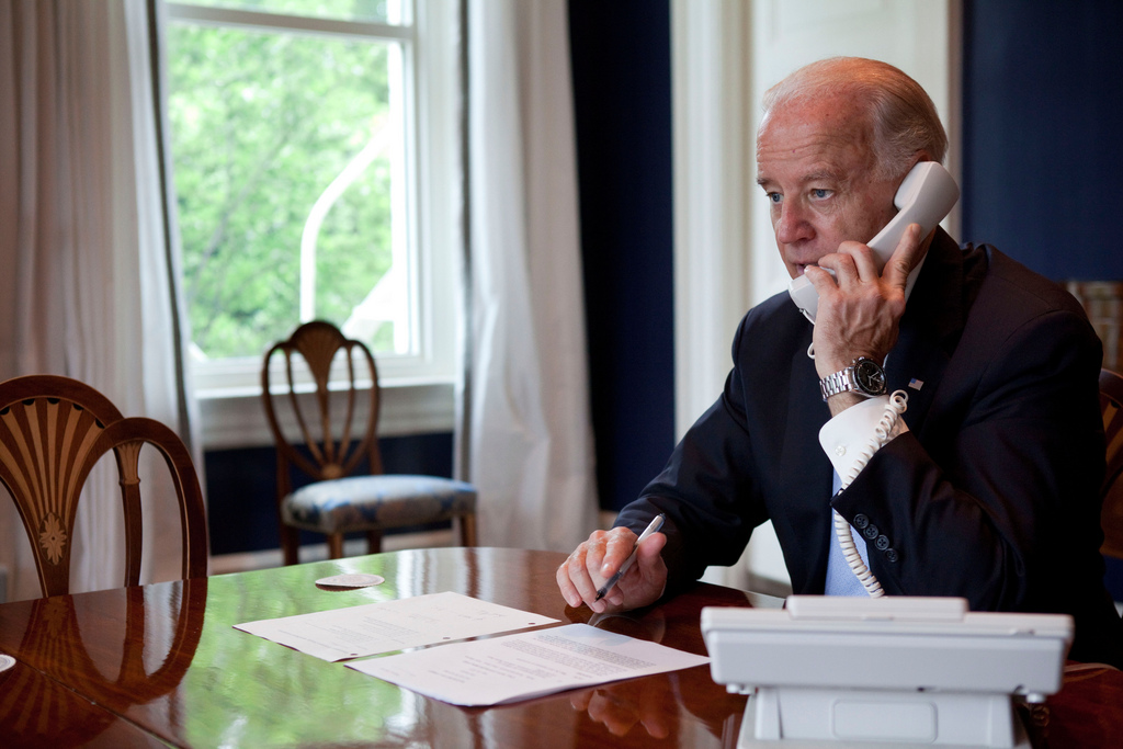 Joe Biden on the phone