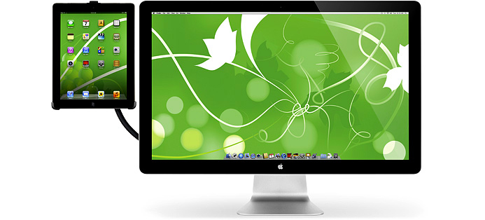 The HoverBar lets your iPad 2 hang in the air right alongside your Mac