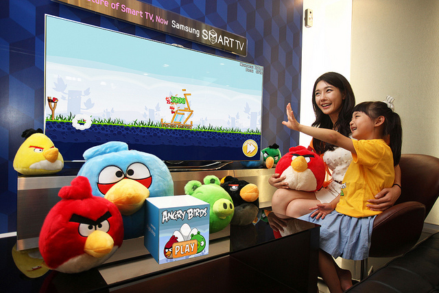 Angry Birds crashing into Samsung Smart TV-equipped living rooms