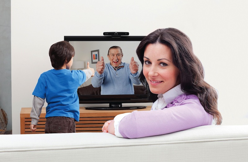 Say hi to Mom on the big screen with Logitech’s new HD Skype camera for TVs