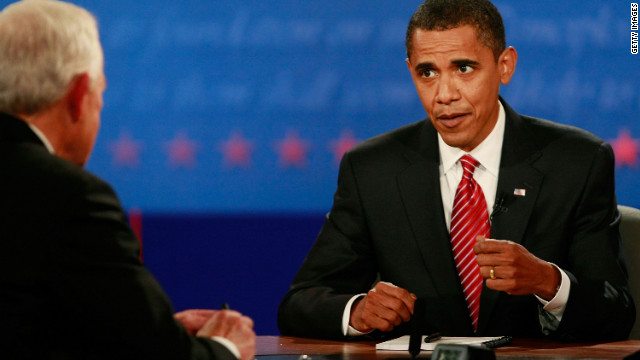 Barack Obama debates John McCain in the 2008 Presidential Debate