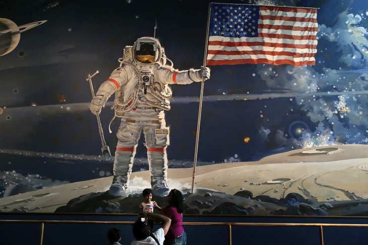 These high tech sneakers commemorate the 45th anniversary of the moon landing