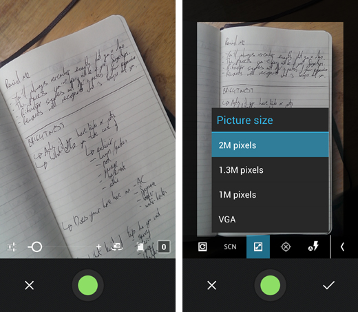 evernotescreens2 Evernote updates its Android app with a new camera mode, shortcuts menu and Smart Notebook support