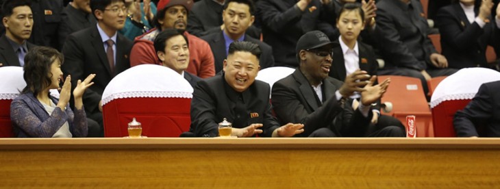 Surreal photos: Dennis Rodman watches basketball with North Korean leader Kim Jong-un