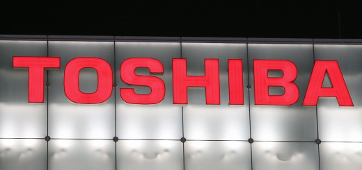 (FILES) Toshiba's logo sign is illuminat