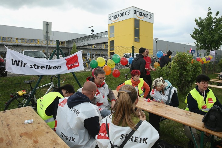 German Amazon workers stage third one-day strike for higher wages and benefits