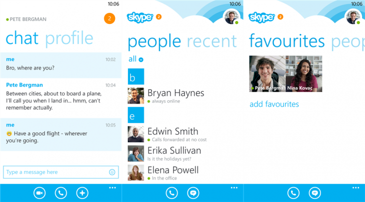 Skype for Windows Phone 8 gets a people list filter and new homescreen layout