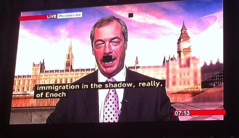 Screen Shot 2013 09 21 at 12.44.17 AM Unintentional comedy gold: Pixel fault gives politician a rather unfortunate moustache during interview.