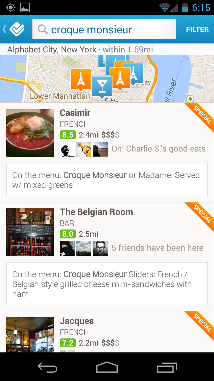Screenshot 2013 09 06 18 15 34 Foursquare now lets you search 43 million menu items from over 500,000 restaurants