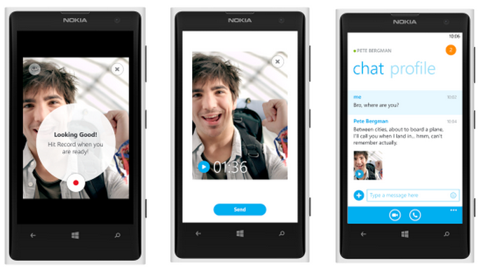 Skype video message WP8 Microsofts 2013 in review: A year of convergence and integration