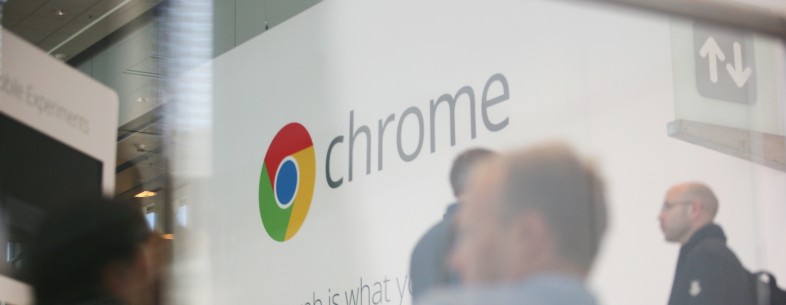Google Chrome’s logo is seen at Google’s
